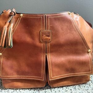 Dooney & Bourke Florentine Kingston Hobo Bag Cognac Brown Leather